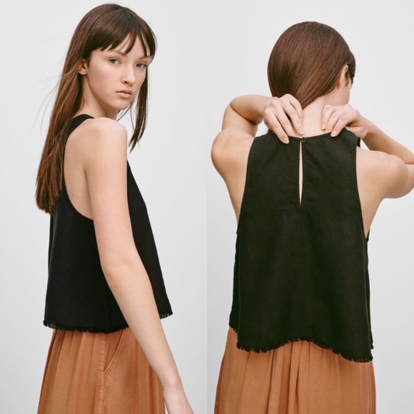 Wilfred Tops - Wilfred Aritzia Black linen shirt sleeve